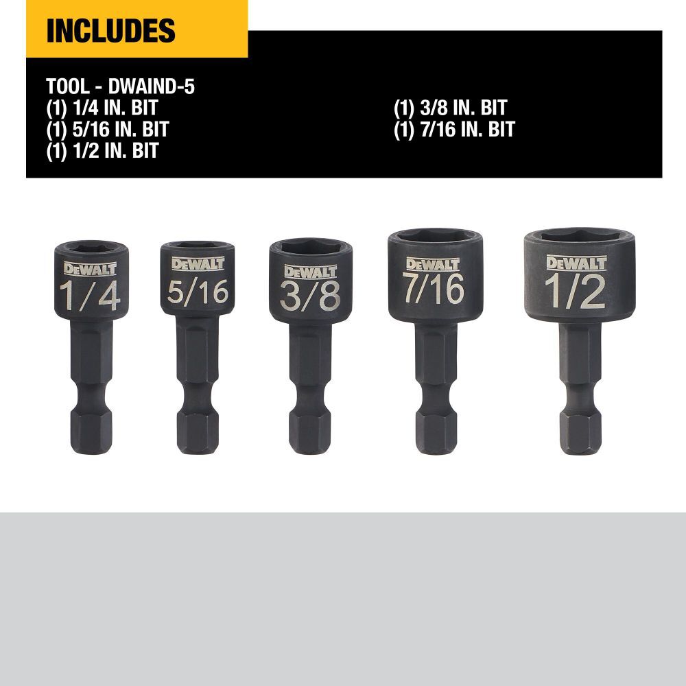 DEWALT Nut Driver Set Compact 5 Piece, large image number 2