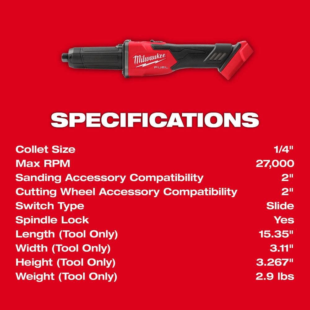 Milwaukee M18 Fuel Braking Die Grinder Slide Switch Bare Tool 2939 20 - Image 7