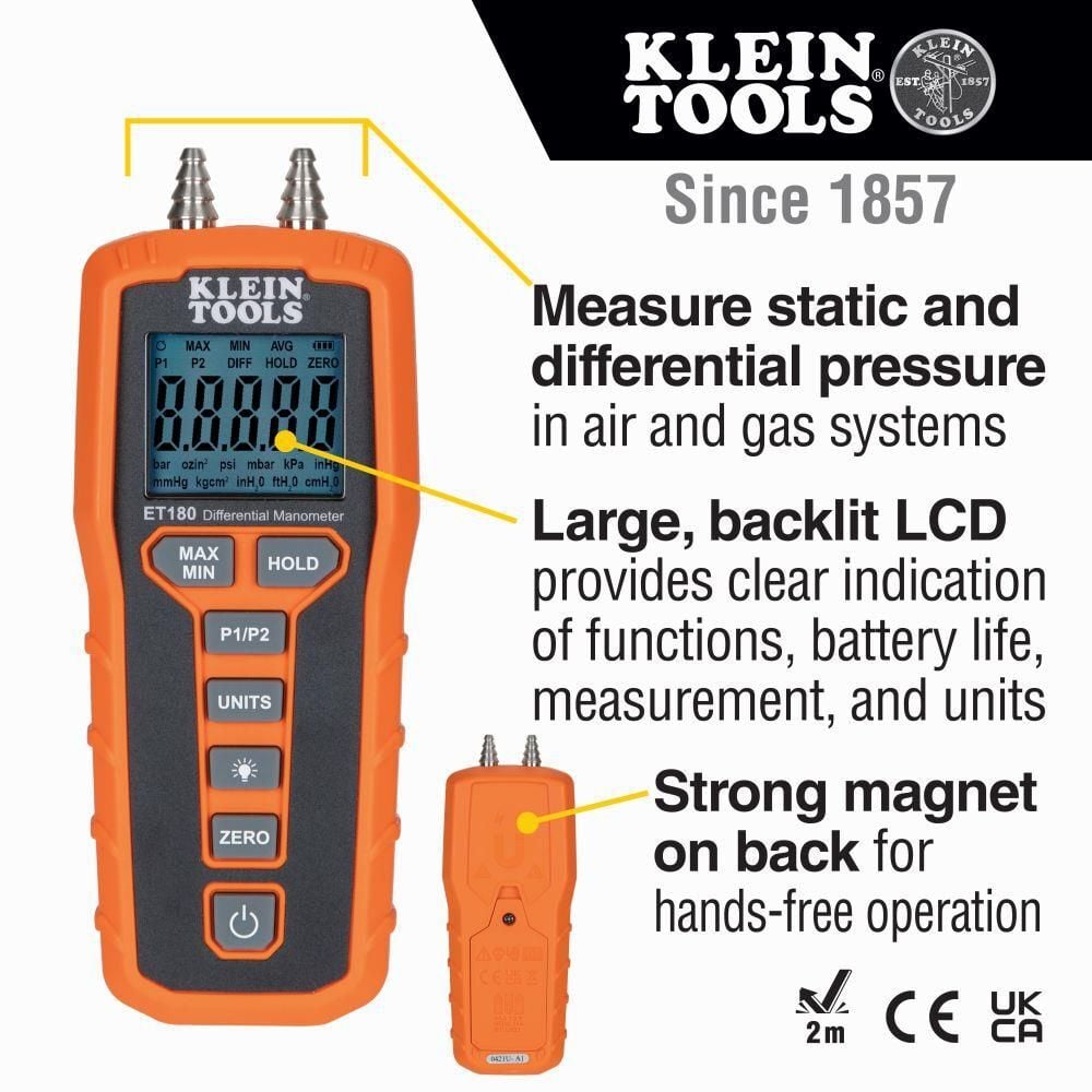 Klein Tools Digital Differential Manometer, large image number 2