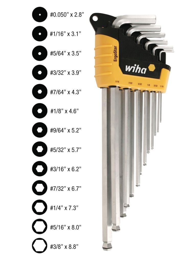 Wiha MagicRing Inch Ball End Hex L-Key 13 Pc. Set, large image number 1