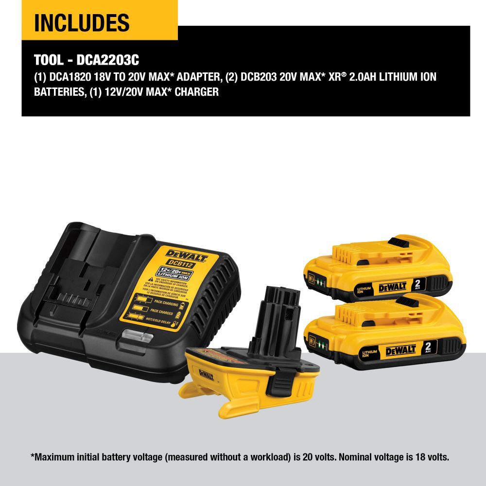 Dewalt 20 volt sales adapter to 18 volt
