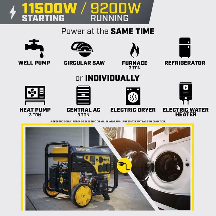 Champion Power Equipment 11,500-Watt Gas Powered 49 State Electric Start Home Backup Portable Generator, large image number 2