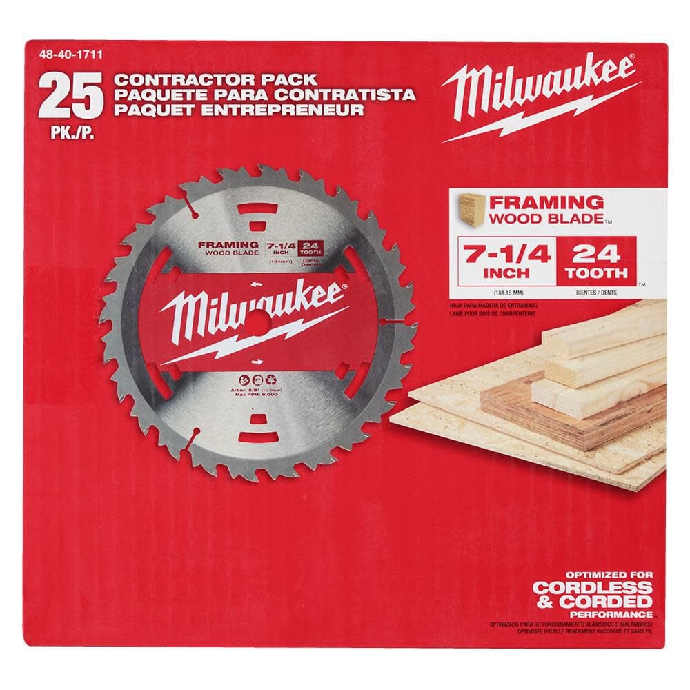 Milwaukee 7 1 4inch 24t Construction Framing Contractor Pack 25pk 48 40 1711 Simolary simolary.com 9