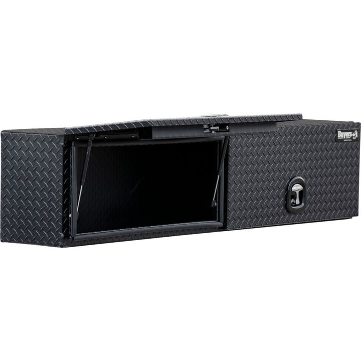 Buyers Products Company 18x16x88 Inch Matte Black Diamond Tread Aluminum Topsider Truck Box with Flip-Up Doors, large image number 3