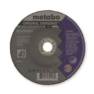 Metabo A24N 5 In. x 1/4 In. x 7/8 In. Original Grinding Wheel Type 27