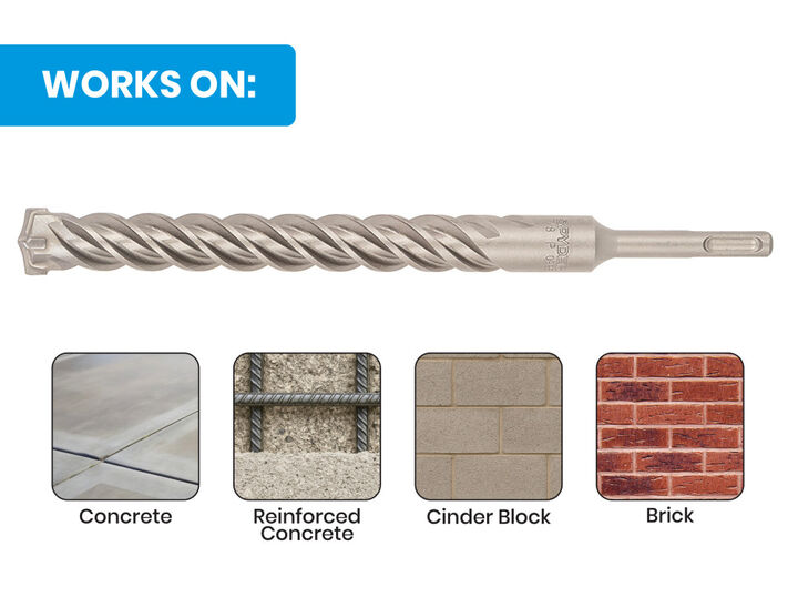 Spyder 7/8 Inch x 10 Inch SDS-Plus 4-Cutter Carbide-Tip Hammer Drill Bit, large image number 4