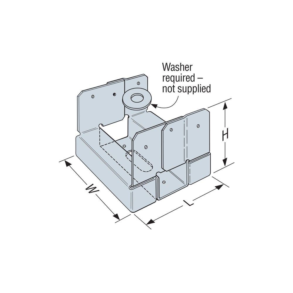 Simpson Strong-Tie 14 Gauge 6 x 6 ZMAX Coating ABA Adjustable Post Base, large image number 5