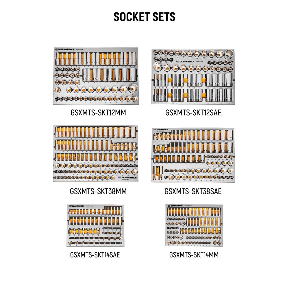 GEARWRENCH 873 Piece MEGAMOD Mechanics Tool Set in Premium Modular Foam Trays with Tool Storage, large image number 6