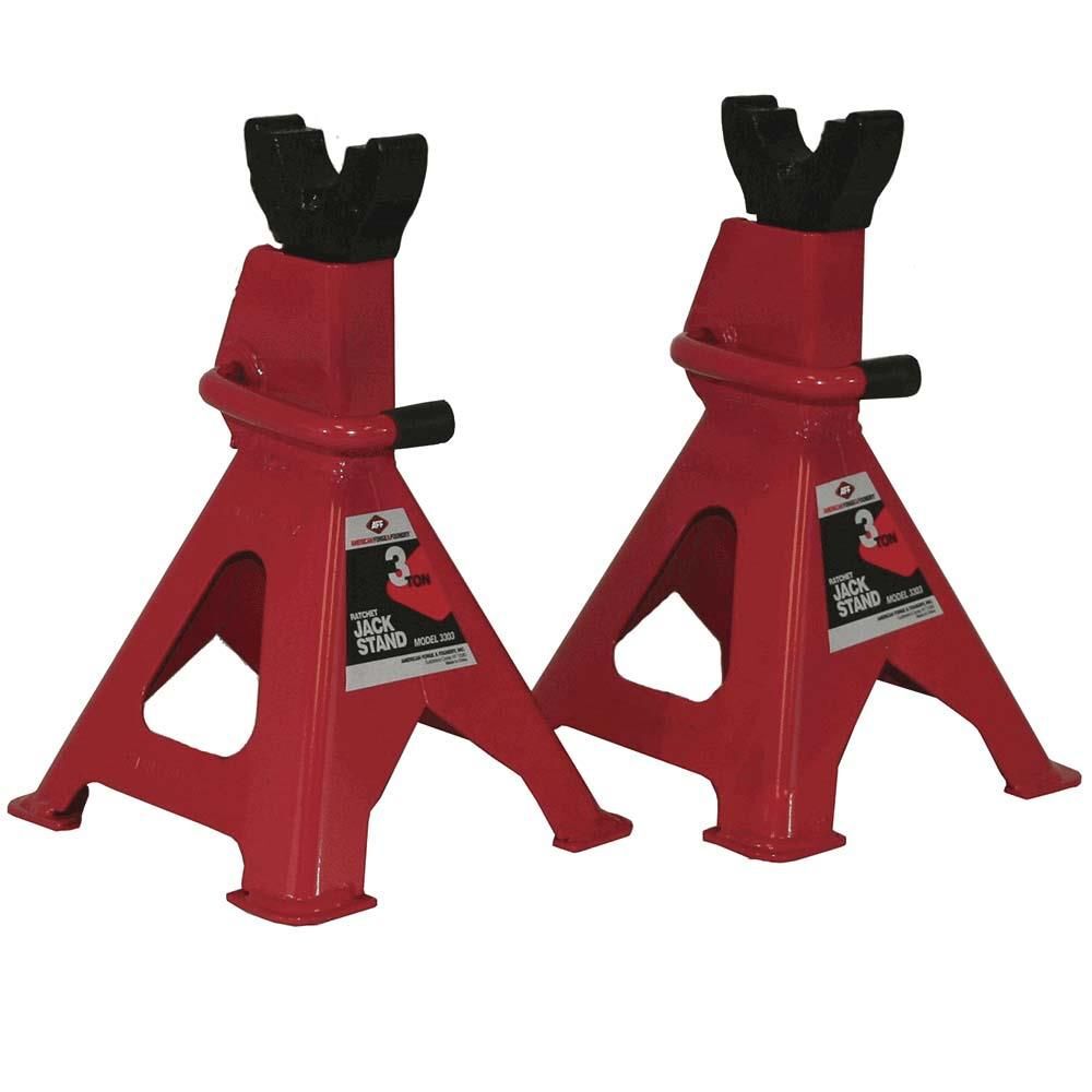American Forge Ratchet Type Jack Stands 3 Ton 1 Pair, large image number 1