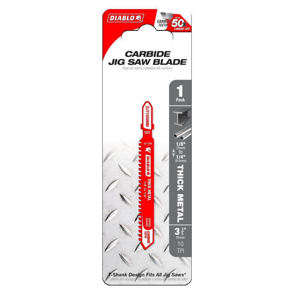 Diablo Tools 3-3/5 Inch 10 TPI Carbide T-Shank Jig Saw Blade Diablo Tools 3-3/5 Inch 10 TPI Carbide T-Shank Jig Saw Blade