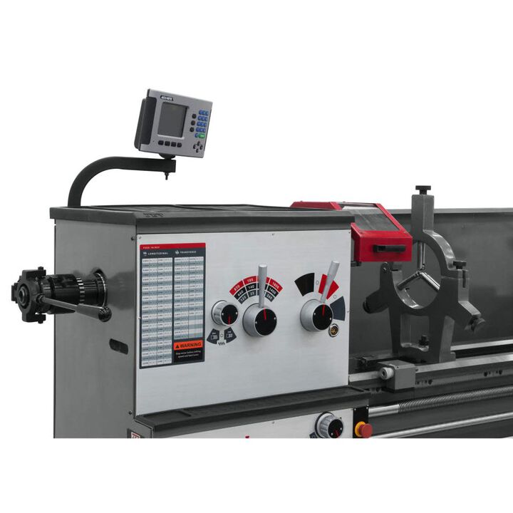 JET Gear Head 18 x 80 ZX Lathe with 2-Axis ACU-RITE DRO 203 Collet Closer and Taper Attachment Installed, large image number 1
