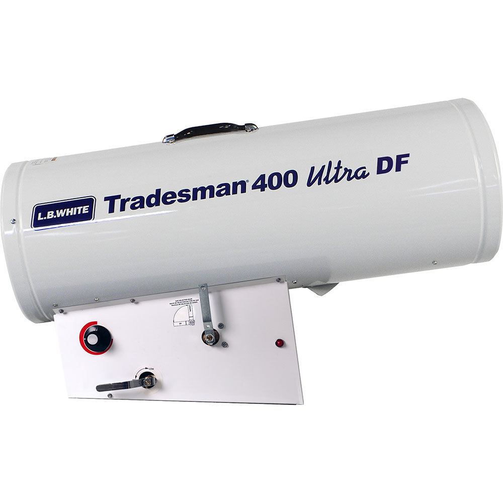 LB White Tradesman Forced Air Open Flame Dual Fuel LP/NG 400K BTU heater Diagnostic light, large image number 1