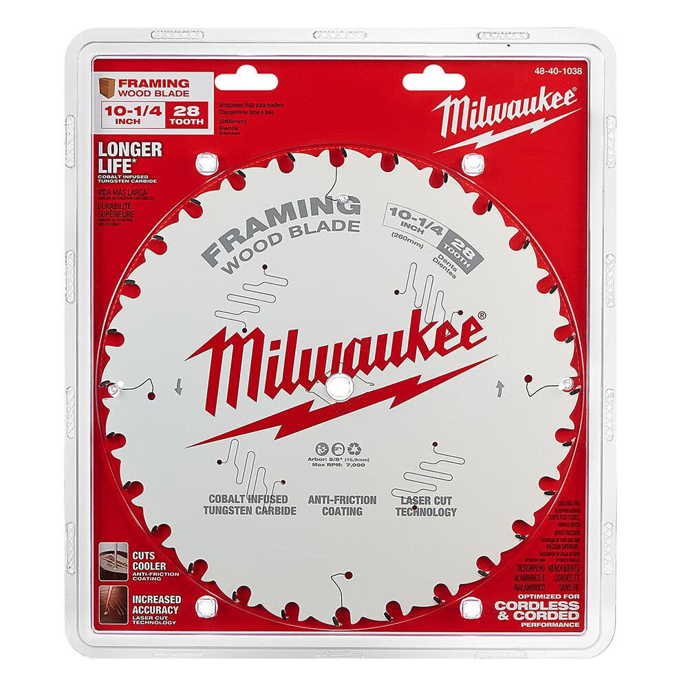 Milwaukee 10-1/4 in. 28T Framing Circular Saw Blade, large image number 6