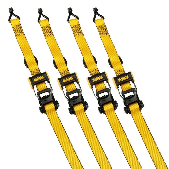 DEWALT Ratchet Tie Down Straps 3300 LB Break Strength 1.5in x 16' 4pk