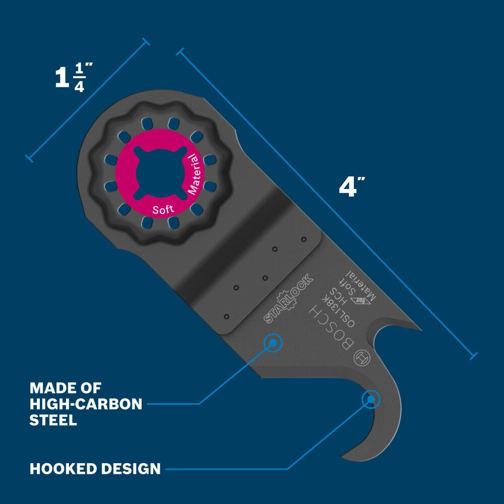Bosch 1-1/4 Inch Starlock Oscillating Multi Tool Hook Knife Blade, large image number 3