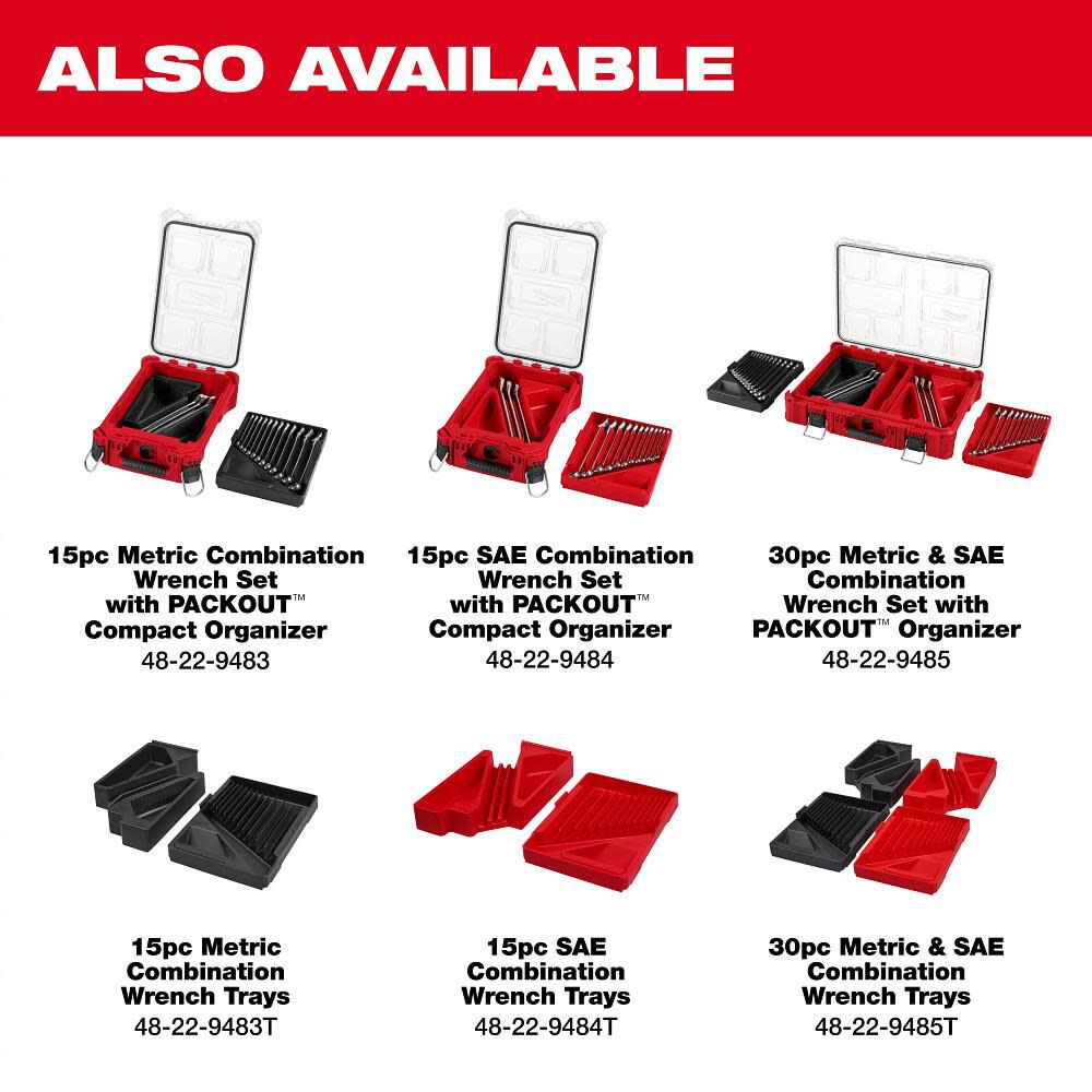 Milwaukee Metric Sae Combination Wrench Set With Packout Organizer 30 Piece 48 22 9485 simolary.com 28 Milwaukee Metric Sae Combination Wrench Set With Packout Organizer 30 Piece 48 22 9485 - Image 10