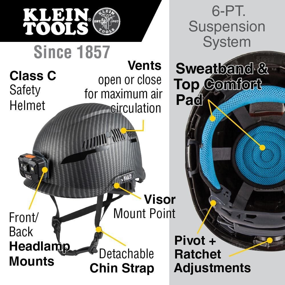 Klein Tools Safety Helmet Class C Headlamp, large image number 3