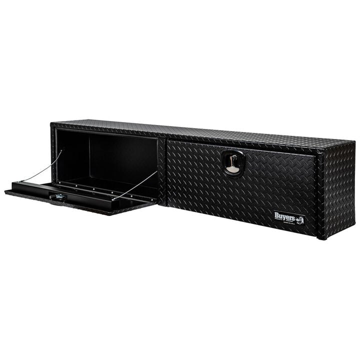 Buyers Products Company 18x16x72 Textured Matte Black Diamond Tread Aluminum Topsider Truck Box, large image number 2