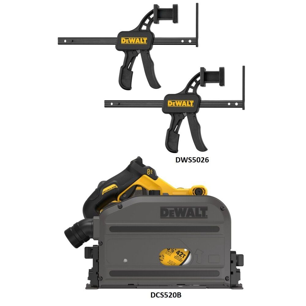 DEWALT TrackSaw Track Clamps & 60V MAX Cordless Track Saw Bundle, large image number 2
