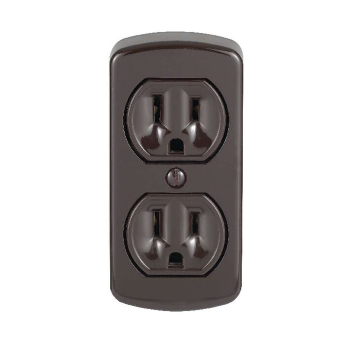 Leviton 15A 125V Brown 2 Pole Grounded Duplex Outlet Receptacle, large image number 1