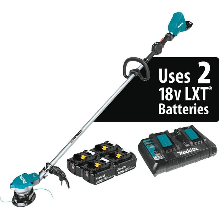Makita 18V X2 (36V) LXT Lithium-Ion Brushless Cordless String Trimmer Kit with 4 Batteries (5.0Ah)