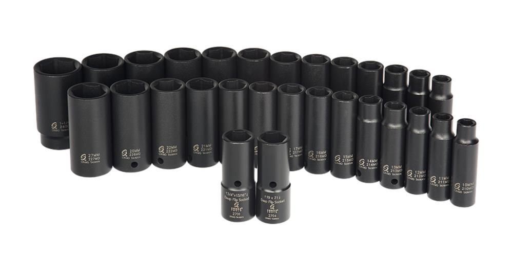 Sunex 29 pc. 1/2 In. Dr. SAE & Metric Double Deep Impact Socket Set, large image number 8