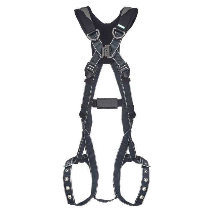 MSA Safety Works V-Fit Arc Flash Harness, Back D-Ring, Tongue Buckle Leg Straps, Standard Size