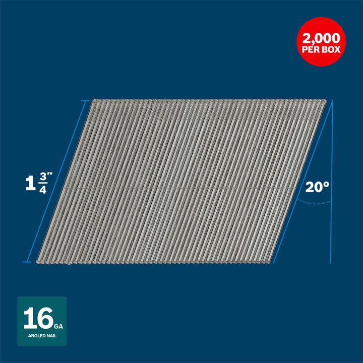 Bosch 1-3/4 Inch x 16 Gauge 20 Degree Finish Nails, 2000 Count, large image number 2