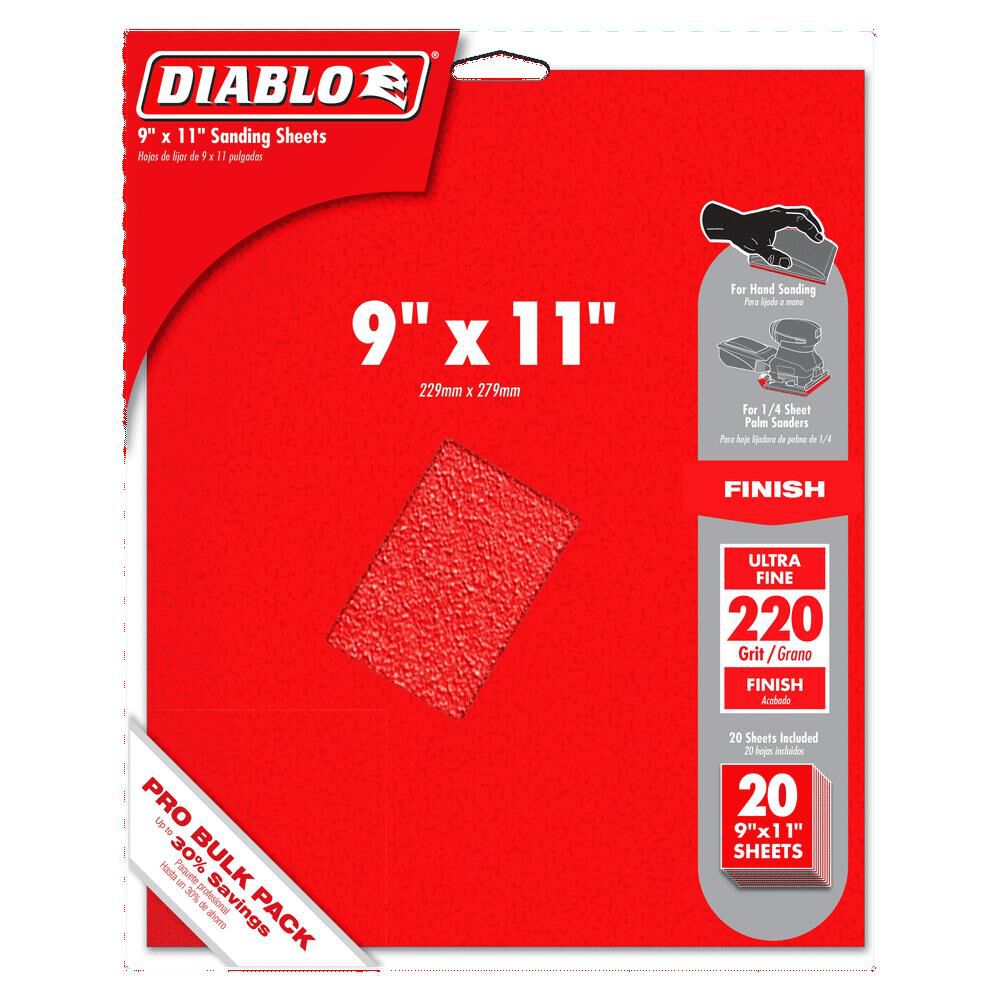 Diablo Tools 9inx11in Sanding Sheets 220 Grit 20pk, large image number 3