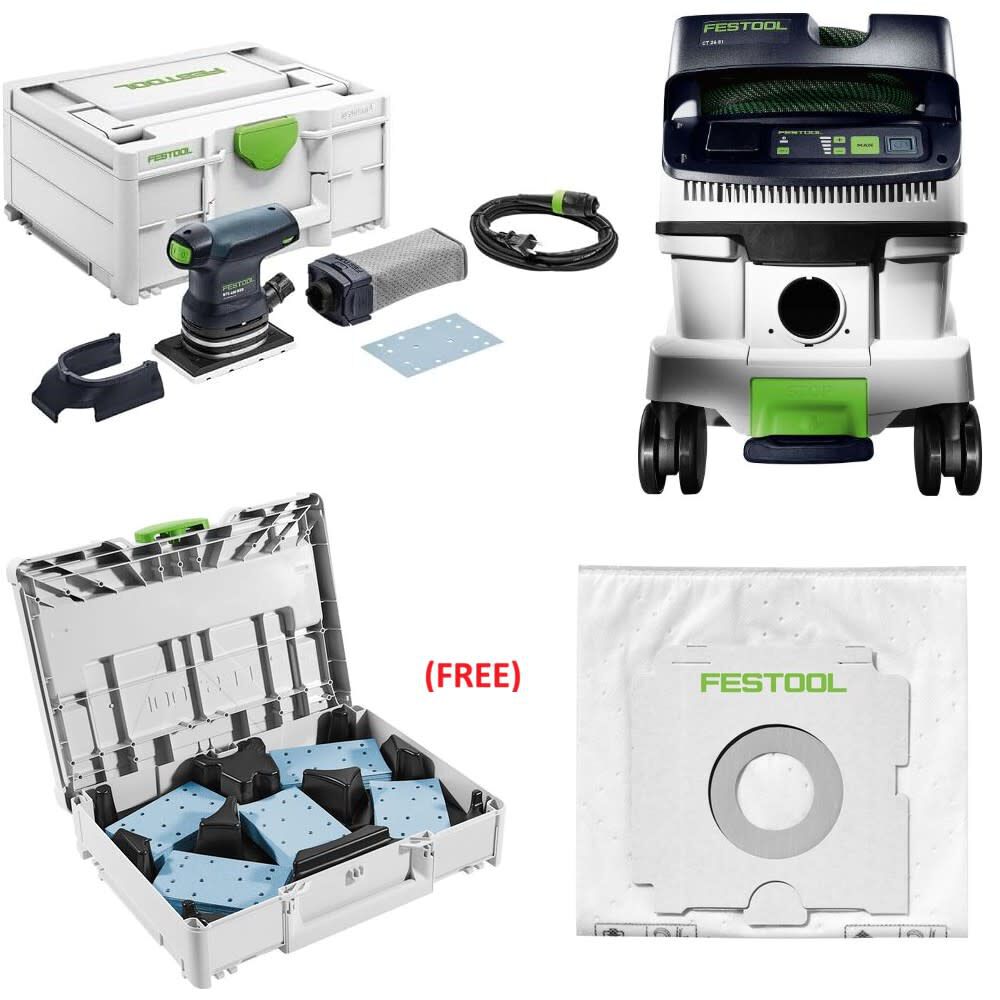 Festool RTS 400 REQ-Plus Sander & CT 26 Bundle - 576054-577871