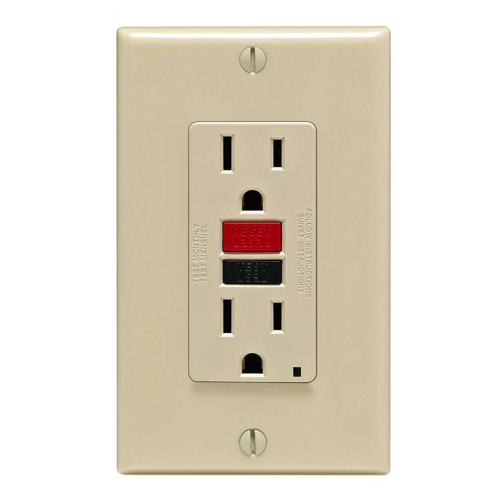Leviton SmartlockPro GFCI Outlet 15A 125V Ivory NEMA 5-15R, large image number 1