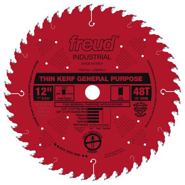 Freud 12 In. x 48T Thin Kerf General Purpose Blade, large image number 0