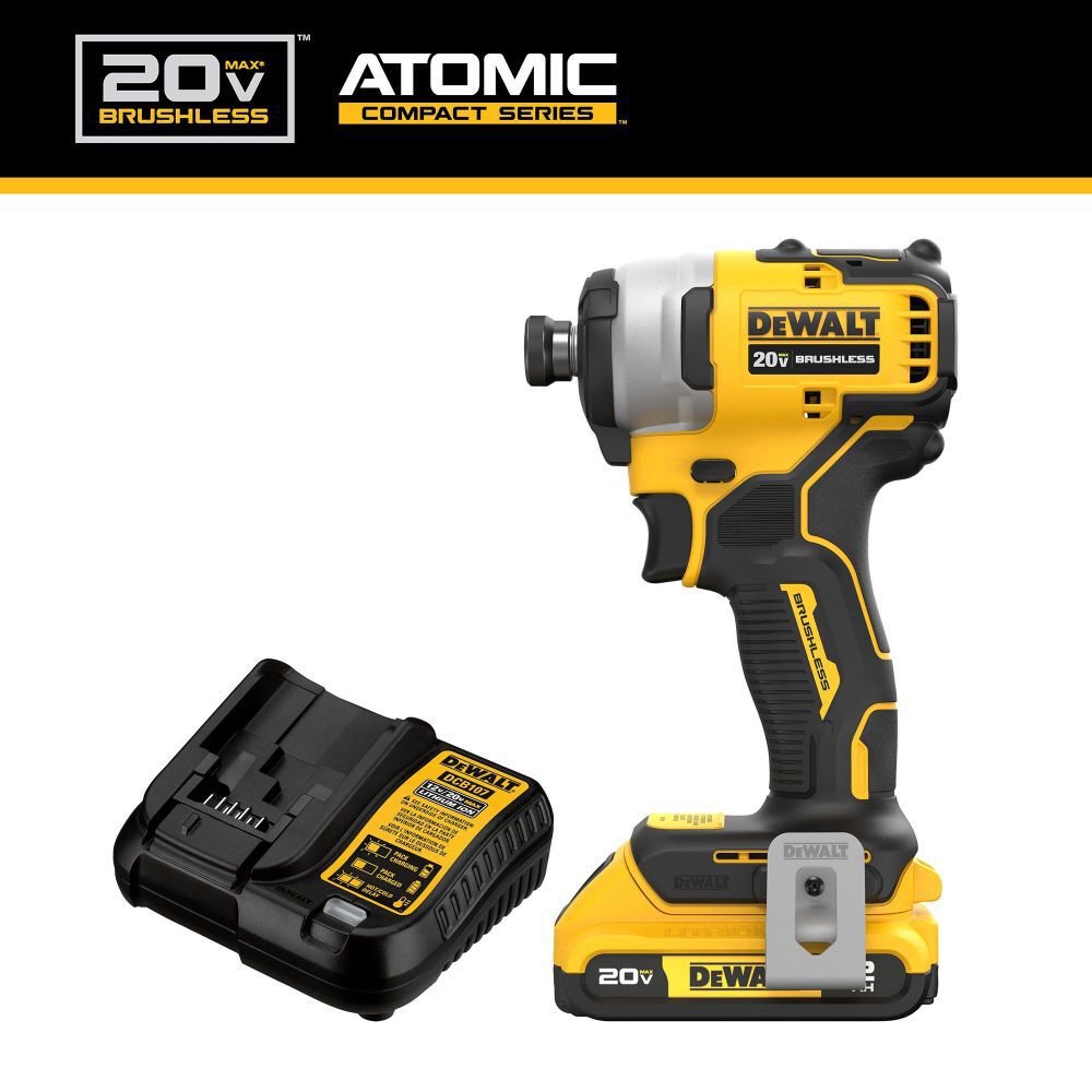DEWALT ATOMIC 20V MAX 1/4 Inch Compact Impact Driver Kit & Elite Series 100pc Drill Driver Set, large image number 2