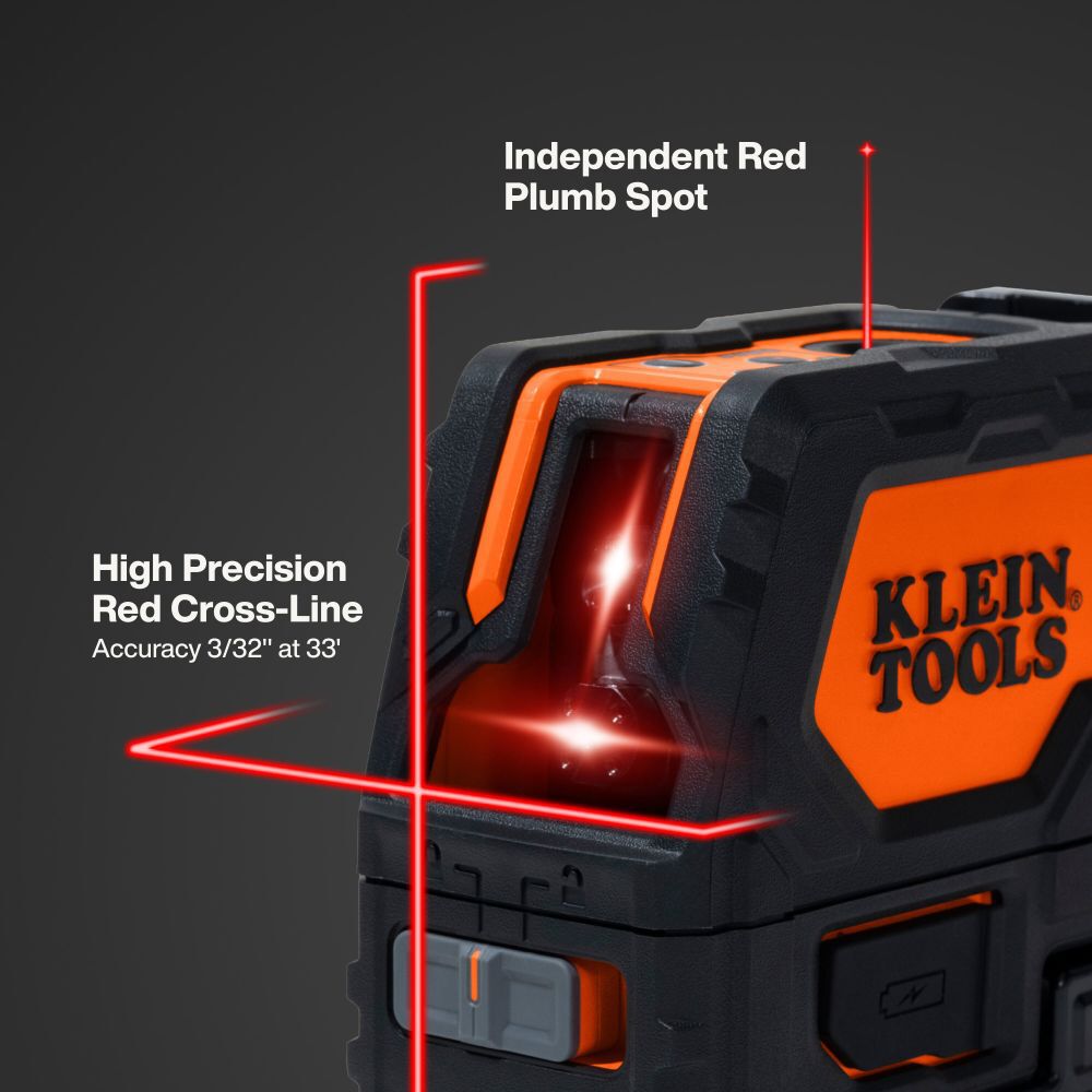 Klein Tools Self-Leveling Red Cross-Line Laser Level with Red Plumb Spot, large image number 3