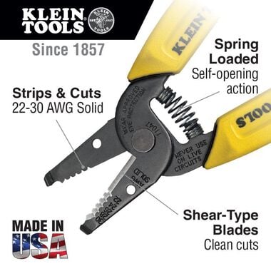 Klein Tools Wire Stripper/Cutter 22-30 AWG SLD, large image number 1