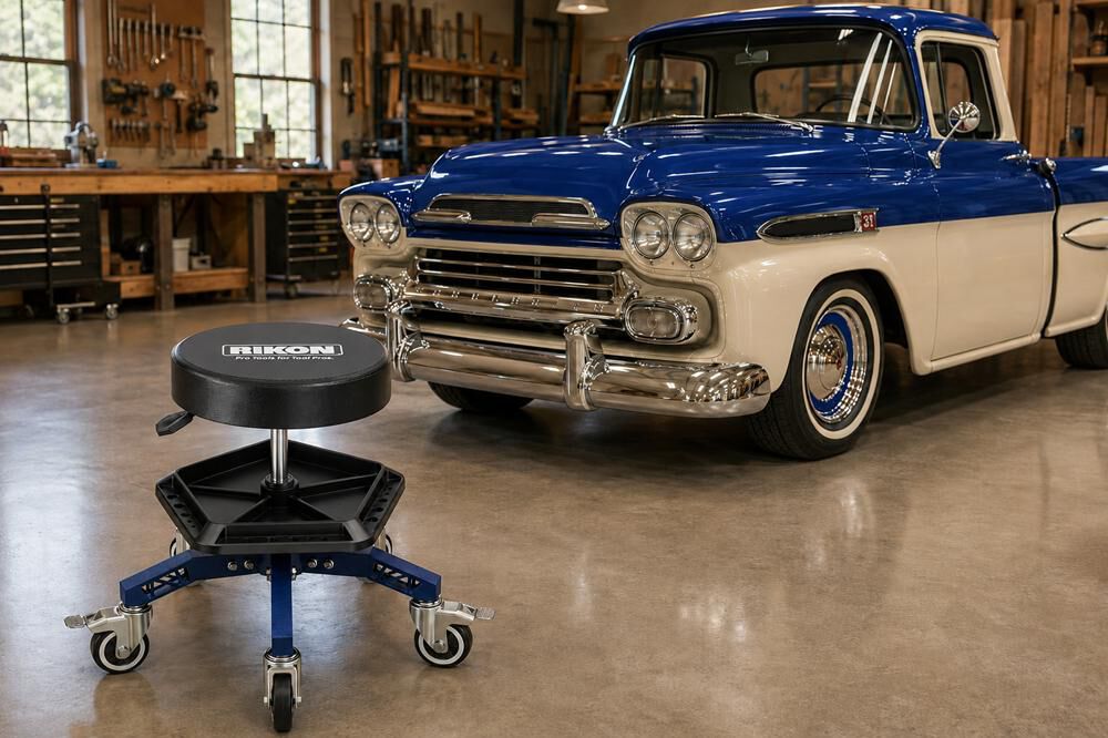 RIKON Heavy Duty Low Rolling Shop Stool, large image number 2