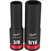 Milwaukee Impact Socket 12PC 3/8in Drive SAE DP 6Point Tool Set, small image number 2