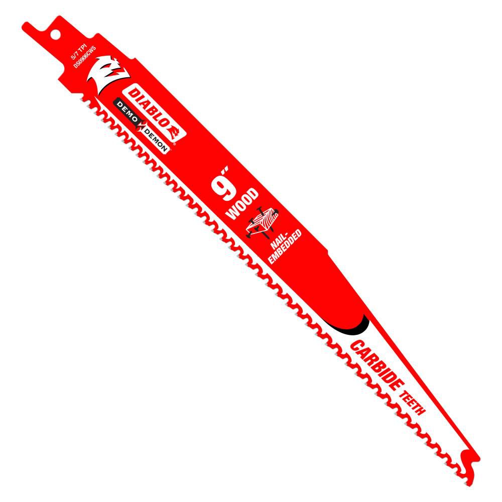Diablo Tools 9in Demo Demon Carbide Recip Blade for Nail-Embedded Wood 3 Pack, large image number 1