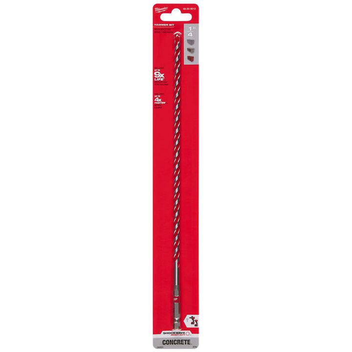 Milwaukee SHOCKWAVE Carbide Hammer Drill Bit 1/4inchx10inchx12inch, large image number 7