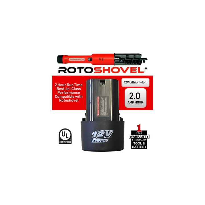 Rotoshovel 12V 2Ah Lithium Ion Power Tool Battery Pack, large image number 1