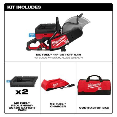 Milwaukee MX FUEL 14inch Cut-Off Saw Kit with 2 Batteries MXF314