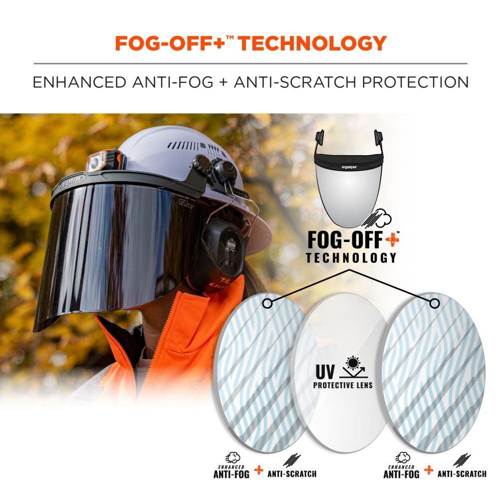 Ergodyne Clear Lens Gray Hard Hat Face Shield for Full Brim, large image number 4