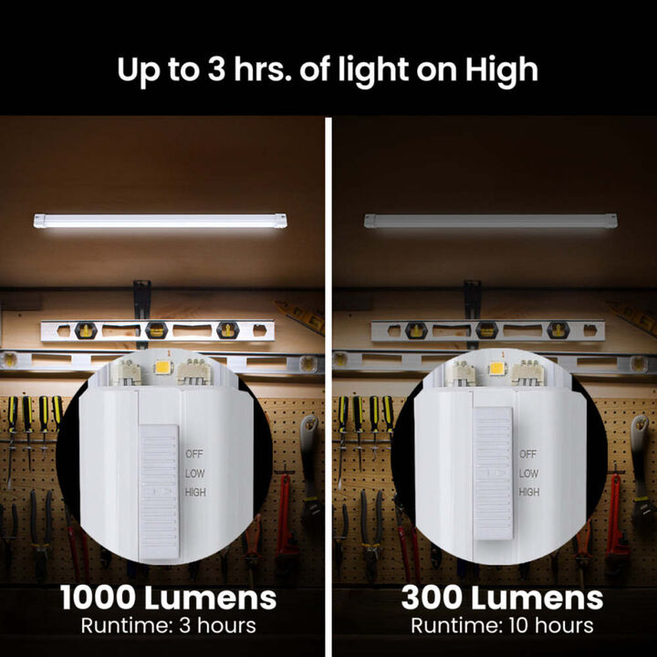 Feit Electric 24 Inch 25Wh 1000 Lumens Battery Motion Sensing LED Shop Light White, large image number 2