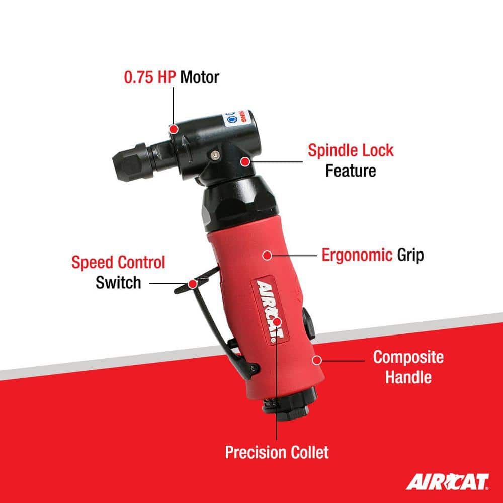 AIRCAT 0.75 HP Pneumatic Angle Die Grinder with Spindle Lock, large image number 3