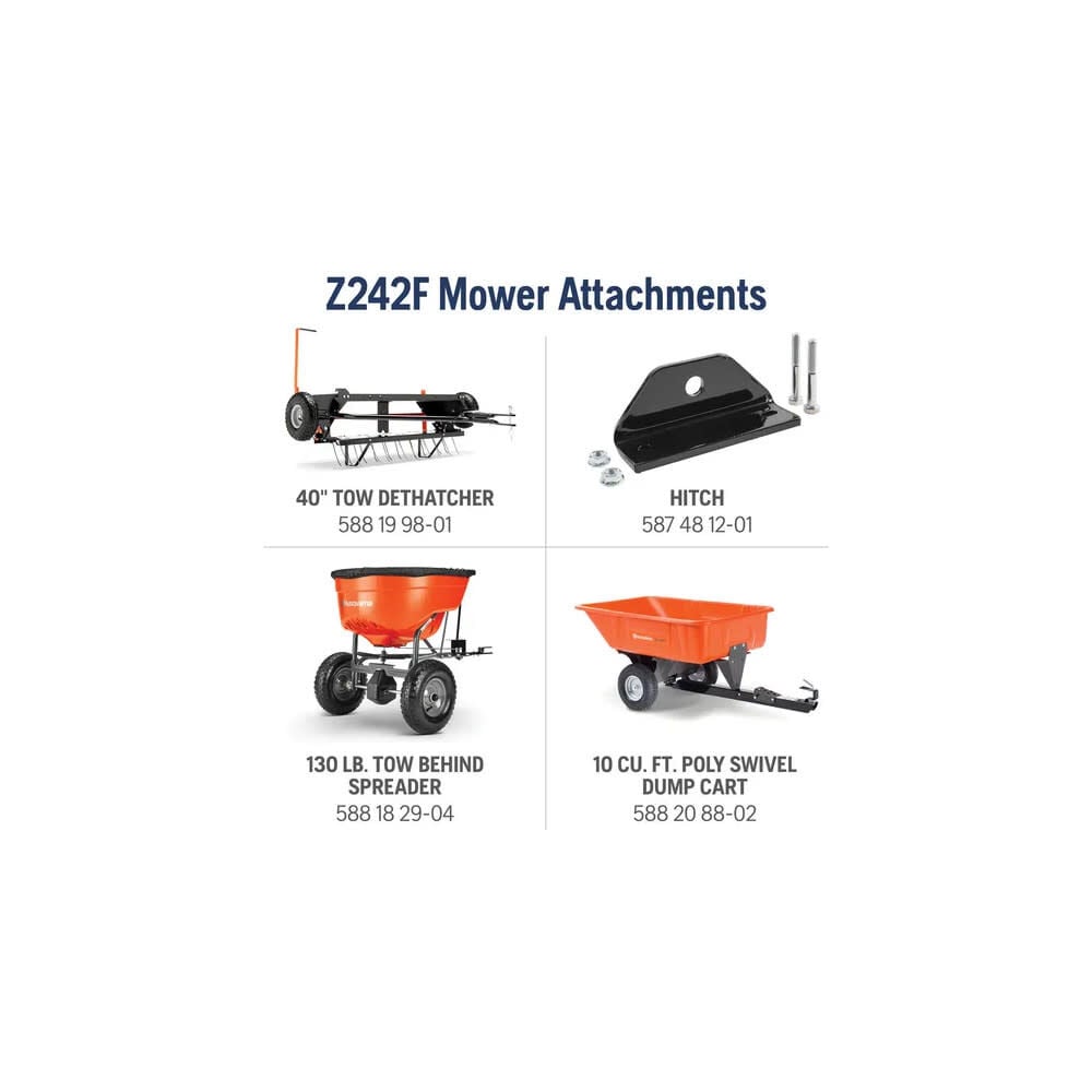 Husqvarna Z242F Zero Turn Lawn Mower 42in 603cc 18HP V Twin, large image number 11