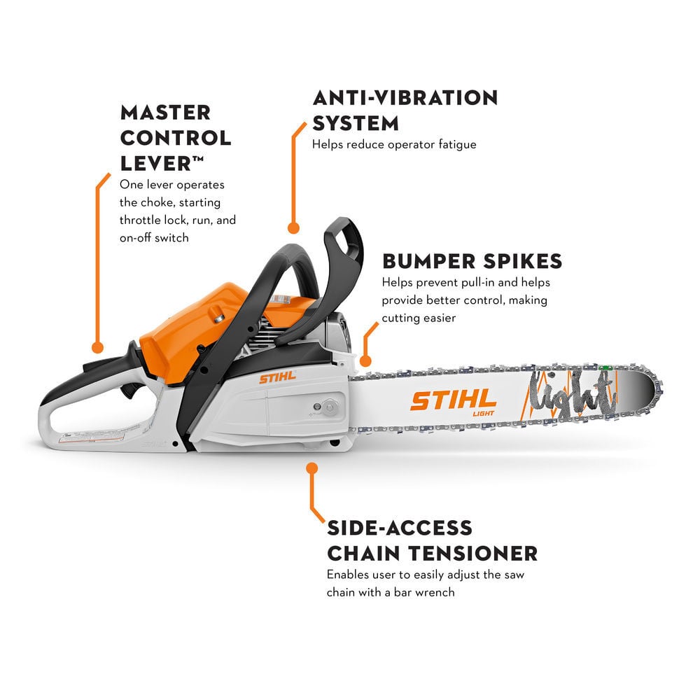 Stihl MS 162 16 Inch Bar 30.1 cc 1.2 kW Gas Powered Chainsaw, large image number 3