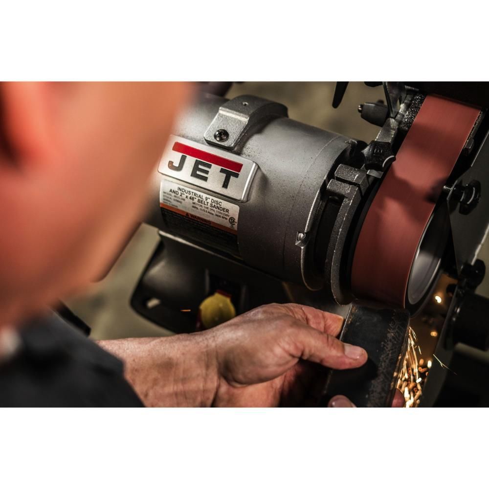 JET Combination Industrial 2 Inch x 48 Inch and 9 Inch Disc Grinder, large image number 2