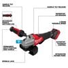 Milwaukee M18 FUEL 4 1/2 Inch - 6 Inch Dual Trigger Braking Grinder, Paddle Switch with ONE KEY & 5Ah Battery Pack, small image number 5