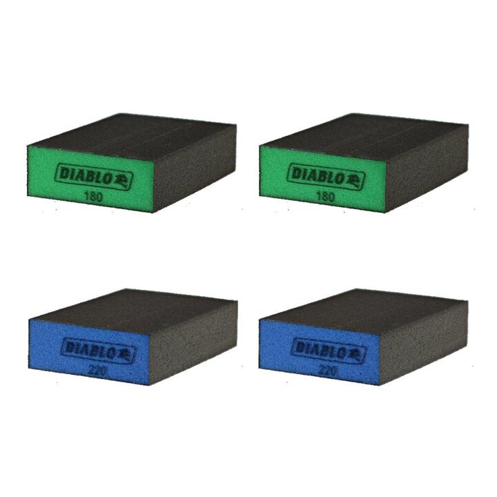 Diablo Tools Large Flat Sanding Sponge Assorted Pack 4pc