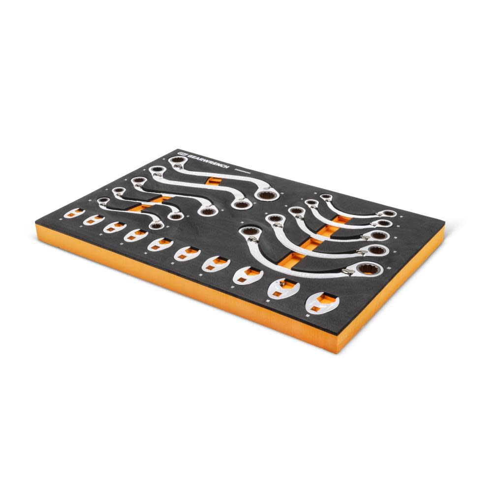 GEARWRENCH Specialty Ratcheting Metric Wrench Set in Foam Storage Tray